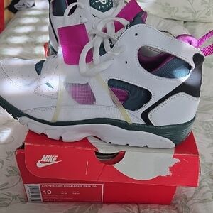 Nike Air Trainer Huarache White Pink Green Sneakers